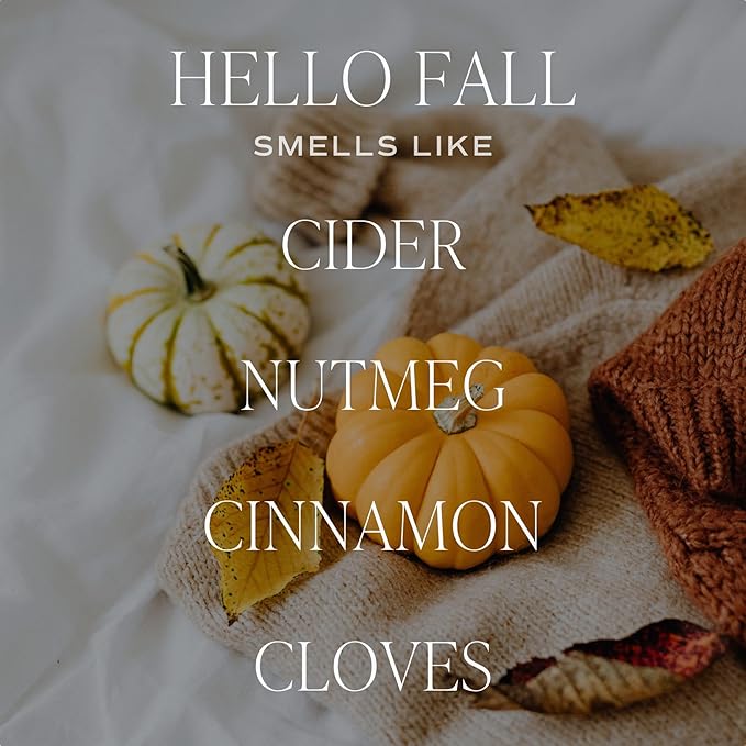 Sweet Water Decor Hello Fall Candle, Large 15oz Jar, Non-Toxic Soy Blend Wax Scented with Apple Cider & Spice, Long-Lasting Autumn Candle, Fall, Halloween & Thanksgiving Gift for Women, 70+ Hour Burn - Bloomnest