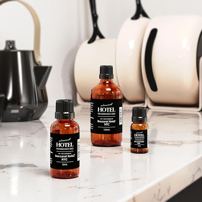 AirScent Hotel Diffuser Oil No. 1023 Inspired by The Baccarat Hotel Scent - Love Affair Fragrance Oil for Ultrasonic and Waterless Diffusers and Crafting - 10 mL, 0.34 fl oz Glass Bottle with Dropper Airscent