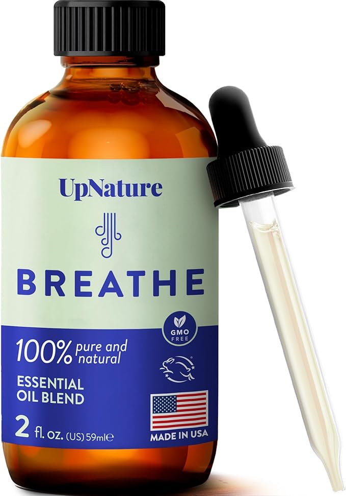 UpNature Breathe Essential Oils Blend (Large 2oz) Essential Oils for Diffusers for Home Humidifier Vaporizer Liquid, Eucalyptus and Menthol Blend, Aromatherapy Oils - Bloomnest