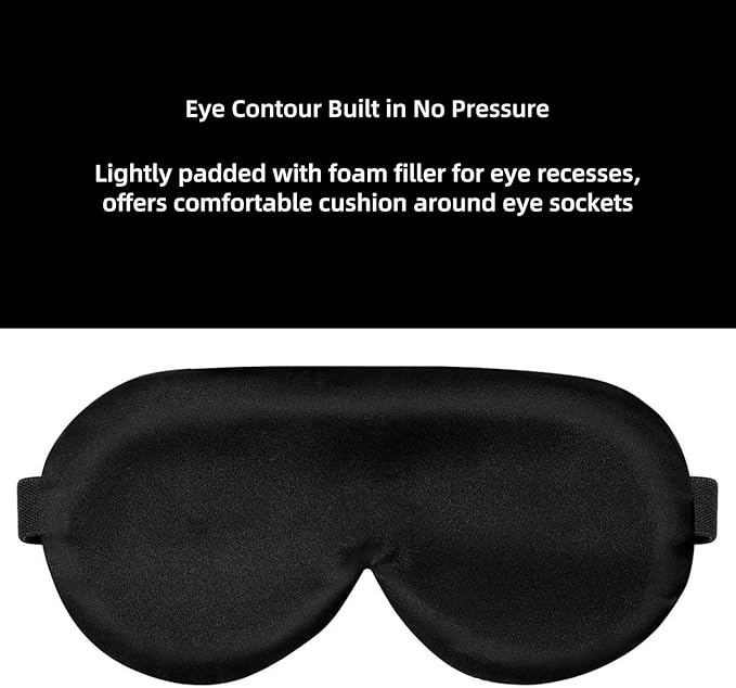 Alaska Bear Sleep Mask Silk Cover Eye Contour for Pressure-Free Sleeping, Upgrade Over Conventional Flat Satin Eye Masks, Machine Washable - Bloomnest