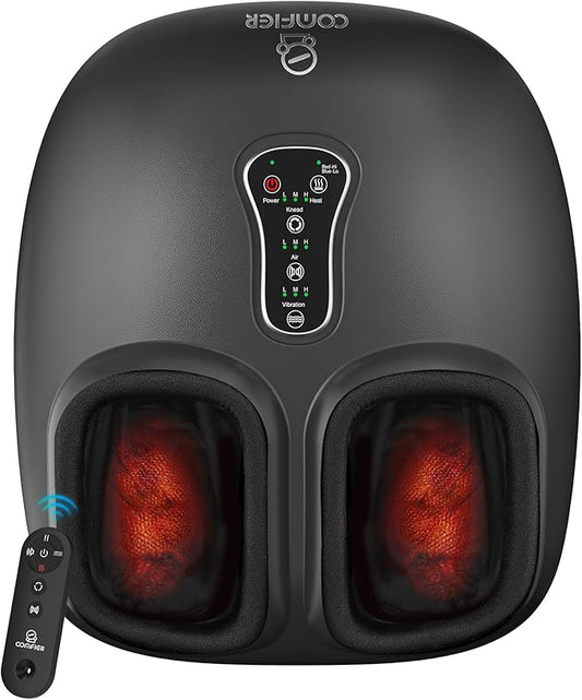 COMFIER Shiatsu Foot Massager with Heat, Kneading Rolling,Vibration, Compression,Remote Control,Foot Massage for Neuropathy,Plantar Fasciitis,Gift for Men Size 13“ - Bloomnest