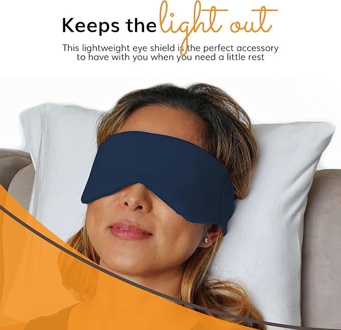 Happyluxe Escape Sleep Mask - Buttery Soft Airplane Eye Mask for Sleeping or Napping in Bed. Machine Washable. - Navy Blue, Made in USA - Bloomnest