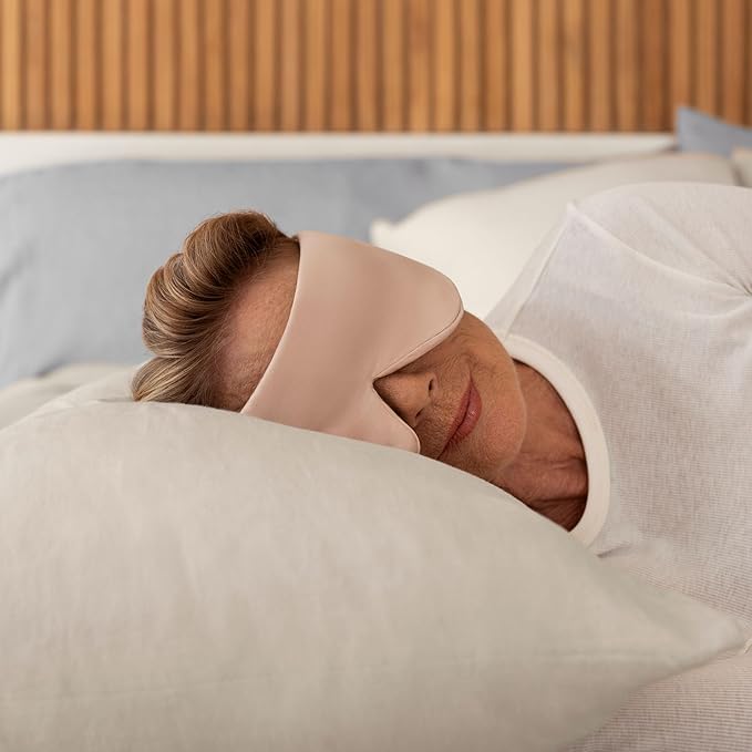 Baloo Silk Weighted Sleep Mask (Petal - 0.6 lb) | Light Blocking & Sound Muffling Eye Mask for Sleeping | Cool, Soft & Comforting - Bloomnest