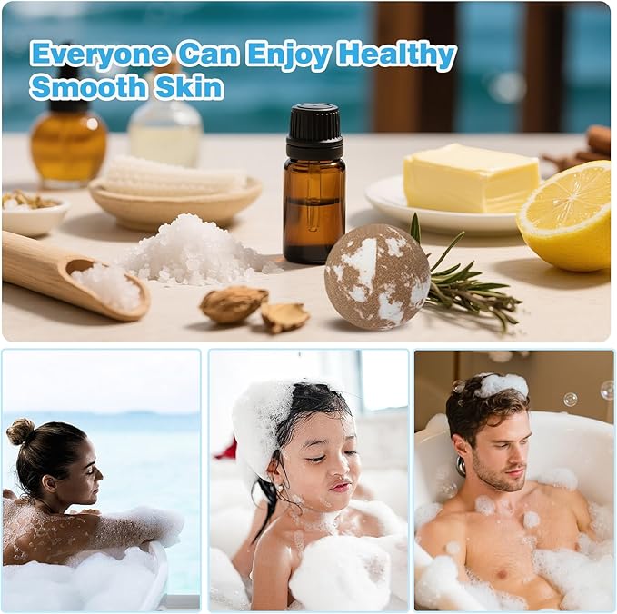 Bath Bombs for Men, 8 Pack Organic Bath Bombs Set with Natural Essential Oils, Relaxing Gifts for Men & Women, Father's Day Birthday Easter Gift for Husband Boyfriend - Bloomnest