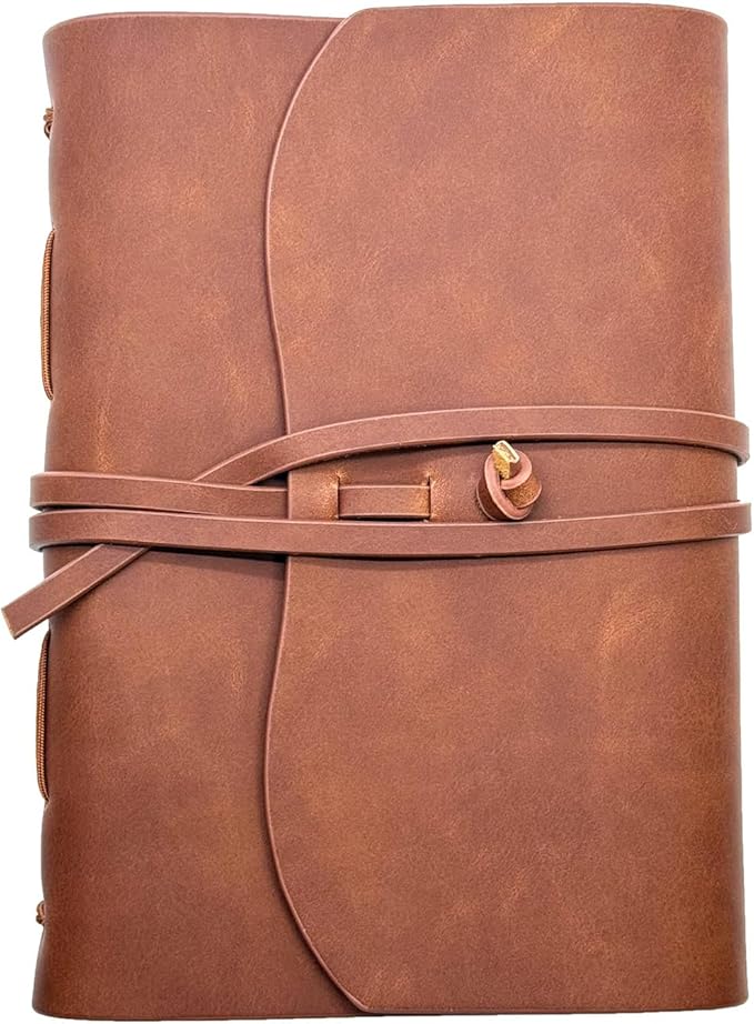 Dark Brown Notebook Journal - Leather Journals for Writing Small Size Diary 5.5x7.5 Inch, Notepad For Women and Man, Gifts,Work,Travel - Bloomnest