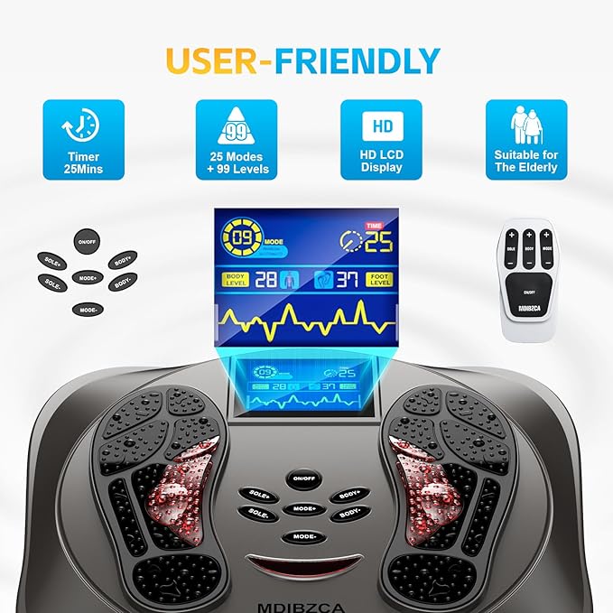 Electric Foot Stimulator, EMS & TENS Foot Massager for Neuropathy, Electric Feet Blood Circulation Machine, Improves Circulation,Relieves Body Pains - Bloomnest