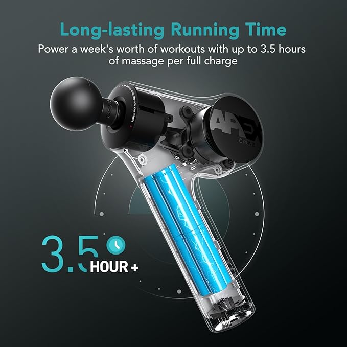 opove Apex Massage Gun Deep Tissue 14.5mm Percussion Fascia Muscle Massage for Athletes Workout Pain Relief Recovery Relaxation, Professional Therapist Choice, Ergonomic for Effortless to Use, Silver - Bloomnest