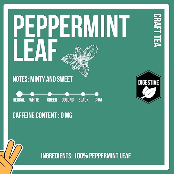 Revival Tea Company Peppermint Tea - Herbal Tea made from 100% Peppermint Leaf - Caffeine Free - 24 Tea Bags - Bloomnest