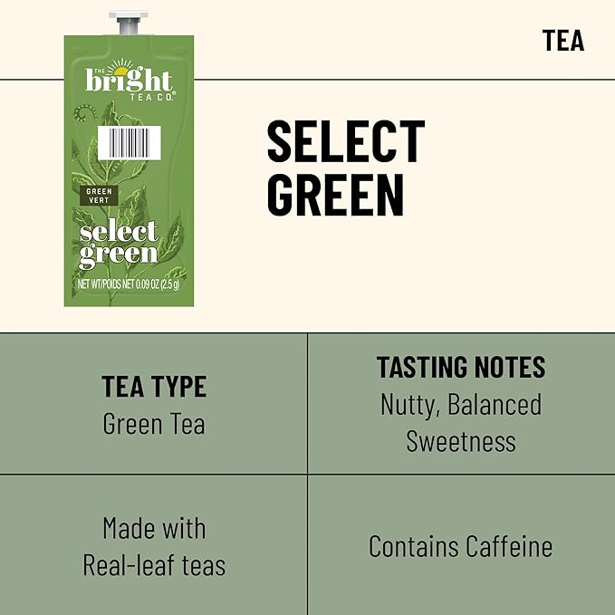 Flavia Bright Tea Co. Select Green Tea Freshpacks works only with Flavia Brewers (Case of 100) - Bloomnest