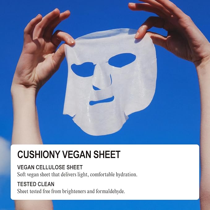 NUNIES Hydrating Sheet Mask – Korean Moisturizing Face Mask for Dry & Sensitive Skin | 10-Layer Hyaluronic Acid, Trehalose & Allantoin | Glow, pH-Balanced | Fragrance-Free, Colorant-Free | 5 Sheets - Bloomnest