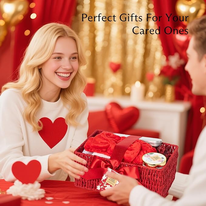 Valentines Day Gifts for Women - 27 Pcs Bath and Body Gifts Basket Set - Rose Spa Gifts Set Skin Care Set for Women, Gift Baskets Set for Mothers Day Mom | Gifts for Birthday, Christmas Gift for Her