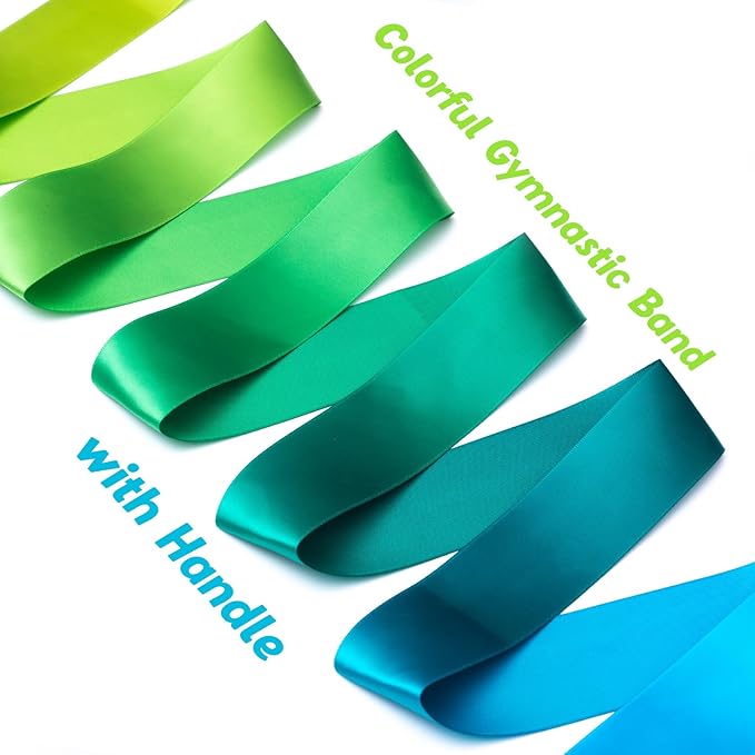 Cikyner Gymnastics Ribbon, 2 Pack Colorful Gymnastics Band with Stick, Dance Band Children Rainbow Band for School and Home Game, Ideal for Girls on Children's Birthday Party or Christmas - Bloomnest