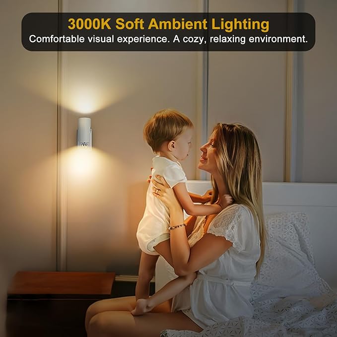 Night Light, Led Night Lights Plug into Wall, Sensor Dusk to Dawn, 0-100 LM Dimmable Night Lights, 3000K Soft White for Bathroom Bedroom Kitchen Toilet Hallway Stairway, 2 Pack - Bloomnest