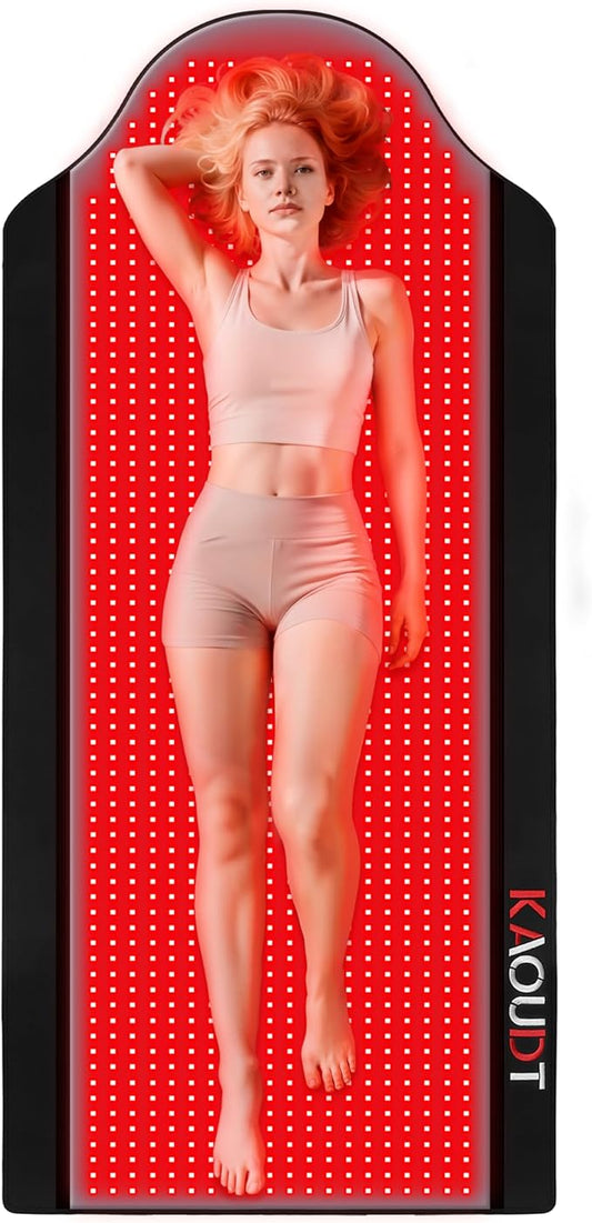 72"x33.3" Medical-Grade TPU Red Light Therapy Mat for Full Body Pain Relief, FSA&HSA Eligible Infrared Light Therapy Blanket for Home Use (Black) KAOUDT-BestRedLightTherapyDevices