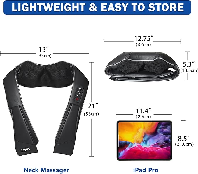 Joyset Neck Massager for Pain Relief Deep Tissue with Heat,Shiatsu Neck and Back Massager 4D Deep Kneading Massage for Shoulder,Gifts for Women Men Mom Dad Friend - Bloomnest