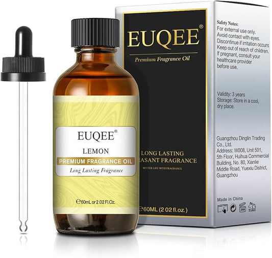 EUQEE Lemon Fragrance Oi Premium Essential Oil with Glass Dropper for Diffuser, DIY Bath Bombs, Candle Making - 2.02 Fl oz/ 60ML - Bloomnest