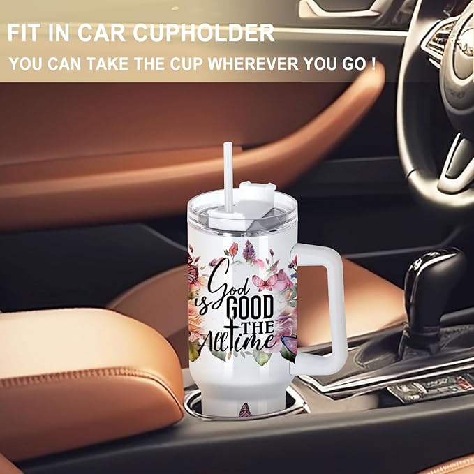 40 Oz Sublimation Tumbler with Handle 4 Pack, Stainless Steel Sublimation Tumbler Mug Blanks with Handle, White - Bloomnest