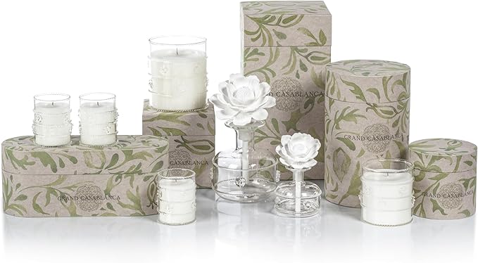 Zodax Grand Casablanca Porcelain Oil Diffuser - 6.76 oz -Magnolia Petals - Bloomnest