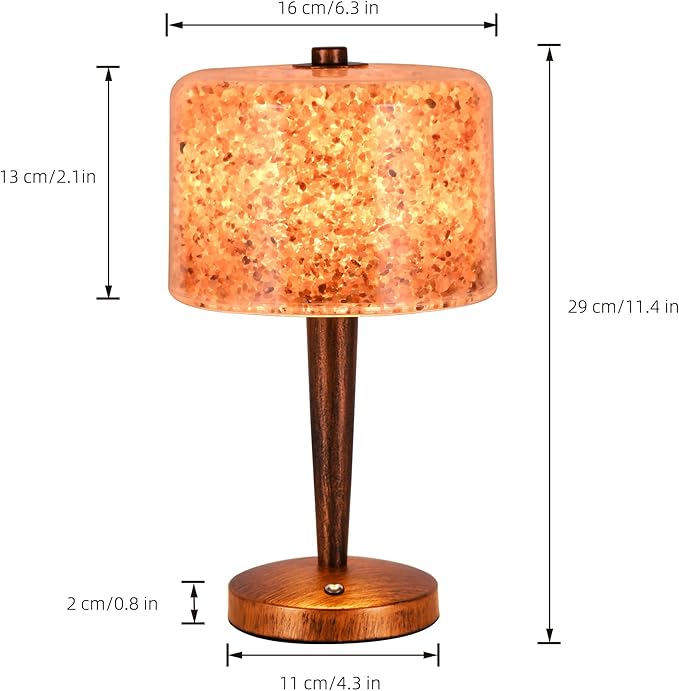 Salt lamp with Touch dimmer Control USB Himalayan Salt lamp Natural Rock lamp high Transparency PC lampshade (excluding USB Adapter)