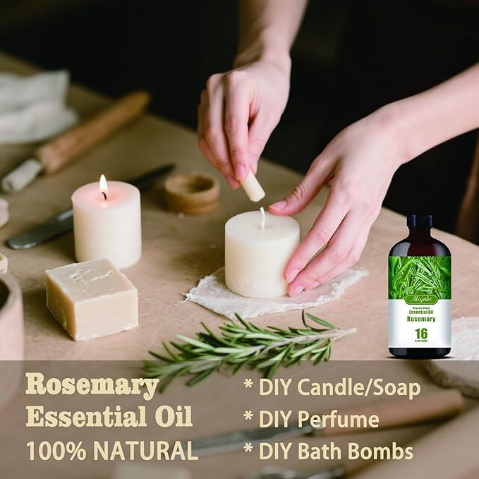 Rosemary Essential Oil-Rosemary Fragrance Oil 16.33oz (490ml)-100% Pure Natural Scent for Diffusers, Candles, Soap Making & Aromatherapy-Relaxing Home & Gift Essential Oil for Bath, Massage - Bloomnest