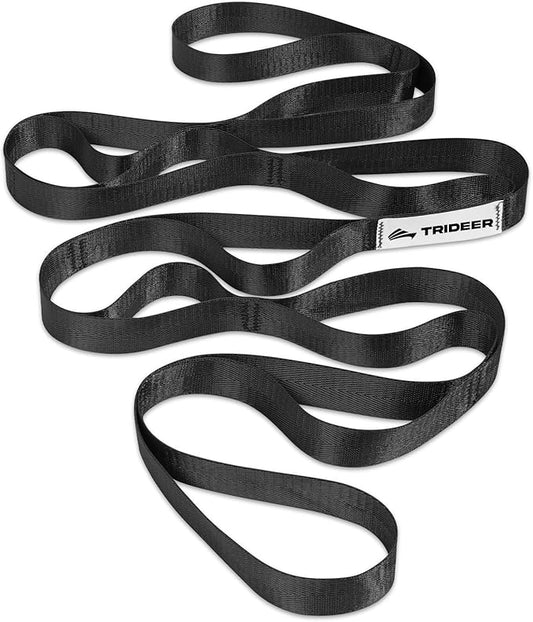 Trideer Stretching Strap Yoga Strap Physical Therapy for Home Workout, Exercise, Pilates and Gymnastics, 10 Loops Non-Elastic Stretch Bands with Aesthetic Packaging for Women & Men - Bloomnest