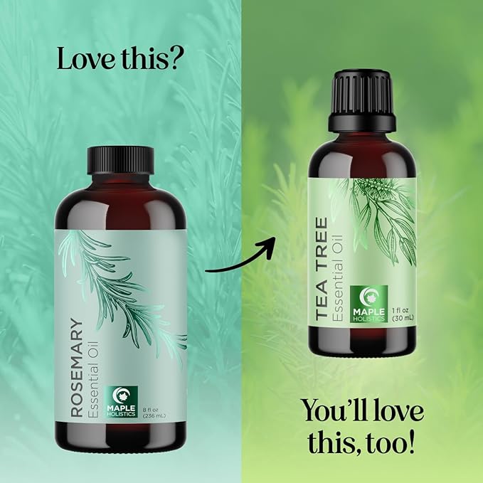 Pure Rosemary Essential Oil Bulk Size - Undiluted Rosemary Oil for Hair Skin and Nails and Refreshing Aromatherapy Oil for Diffusers - Cleansing Essential Oil for Dry Scalp Care 8oz - Bloomnest