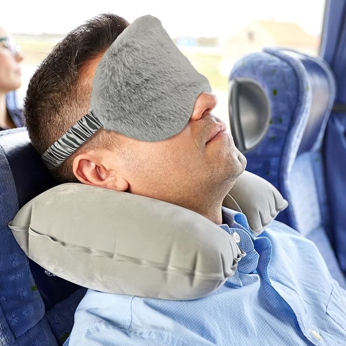 Plush Eye Mask 3 Pcs Sleeping Blindfold Sleeping Mask Sleep Mask Comfortable Plush Sleepover Mask Soft Furry Eye Cover for Sleepover Gift Birthday Party Favors(Black, White, Gray) - Bloomnest