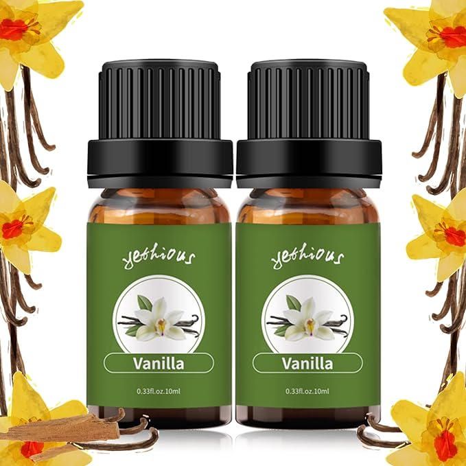 yethious 2 Pack Vanilla Essential Oil for Skin, Diffuser Organic 100% Pure Vanilla Aromatherapy Oil Vanilla Fragance Oil - Bloomnest