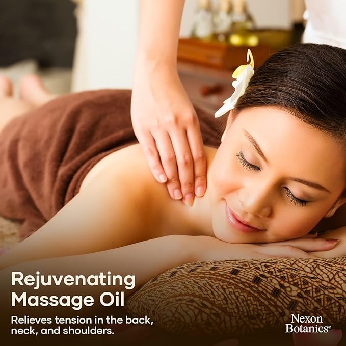 Sore Muscle Massage Oil for Massage Therapy 8 fl oz - Refreshing and Relaxing - Natural Oils with Arnica, Peppermint and Lavender Oil - for Men and Women - Nexon Botanics - Bloomnest