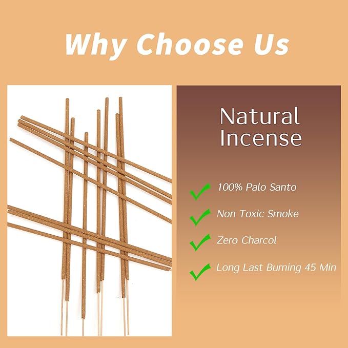 Palo Santo Incense Sticks - Total 60 Insence-Sticks - Natural Scent for Meditation & Space Cleansing Mosfantal