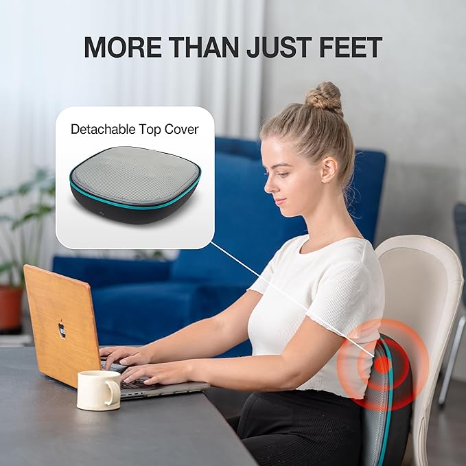 2-in-1 Shiatsu Foot and Back Massager with Heat, Foot Warmer Heating Pad for Circulation and Pain Relief, Plantar Fasciitis, Neuropathy, Adjustable Kneading Massagers, Gifts for Women,Men - Bloomnest