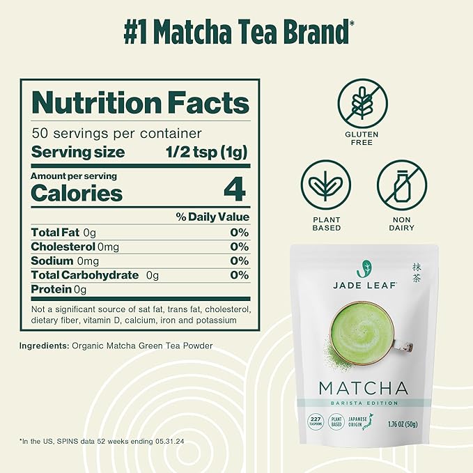 Jade Leaf Matcha Premium Ceremonial Grade Matcha Green Tea Powder - Japanese - Culinary, Ingredient, Ceremonial Barista Teahouse, Latte, Collagen, 1.76 Ounce (Pack of 1), Ceremonial Matcha - Bloomnest