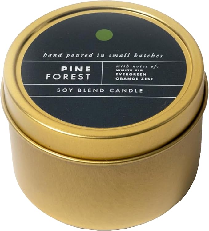 ScentAir Tin Candle - 3 oz. Soy Wax Blend Candle Hand Poured in Small Batches, Up to 20-Hour Burn Time, Seasonal Holiday Scent, Pine Forest - Bloomnest