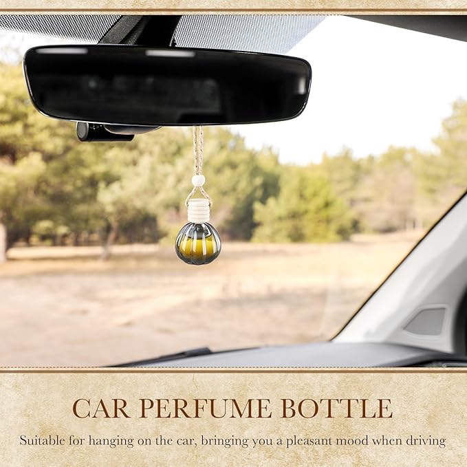 BBTO 50 Pcs Hanging Car Air Freshener Black Car Diffuser Bottles Empty Glass Perfume Bottle Freshener Diffuser Bottle Pendant for Essential Oil Fragrance Aromatherapy Bottles Ornament(Pumpkin) - Bloomnest