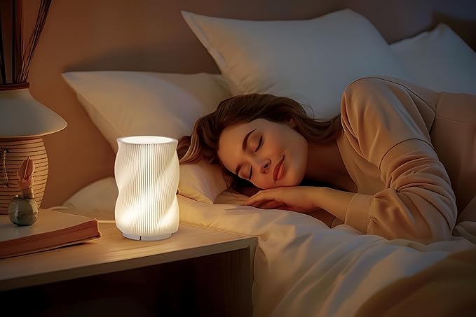Bedside Lamp with USB Adapter,Button Control Table Lamp for Bedroom Dimmable Small Nightstand Lamp with PLA Lampshade for Living Room Kids Room Office Dorm - Bloomnest