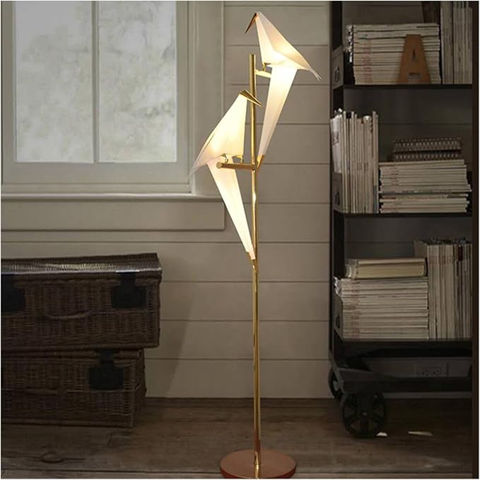 Bird Floor Lamp, 68" Bird Lamp Modern Gold Origami Swing Crane Floor Pendant Light Fixtures for Bedroom Dining Living Room - Bloomnest
