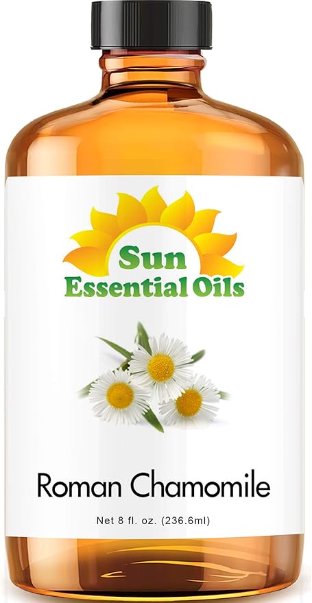 Sun Essential Oils - Roman Chamomile Essential Oil (8 oz) for Diffuser, Skin, Body, Face, Aromatherapy Massage & Humidifier, Scent for Soap, Candle, Shampoo & Lotion Making at Home - Bloomnest