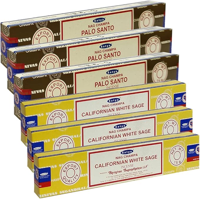Palo Santo White Sage Incense Sticks & Holder Bundle Variety Pack from House of Nag Champa Incense Sticks and Trumiri TRUMIRI