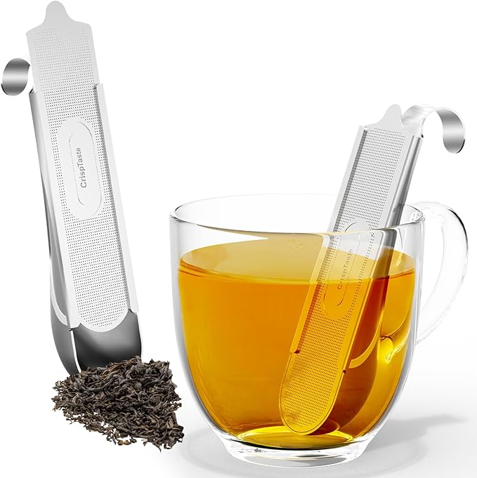 Tea Infuser for Loose Leaf Tea, 2-in-1 Tea Filter & Scoop Fine Mesh Tea Strainers for Loose Tea Single Cup, 304 Stainless Steel Loose Leaf Tea Steeper Tea Diffusers for Loose Tea