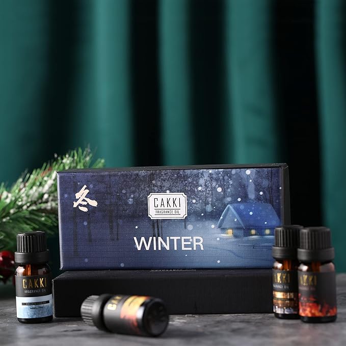 Winter Essential Oils Set - 6 Scents for Diffusers, Candles, Soaps, Gifts - Bloomnest