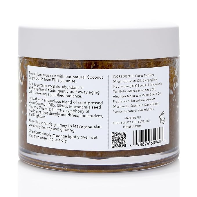 Pure Fiji Coconut Sugar Body Scrub, Guava (10.14 Oz /300ml) - Bloomnest