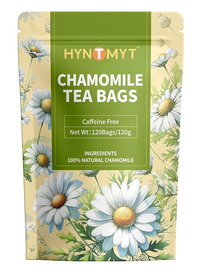 HYNTMYT Chamomile Tea Bags, 1g/bag, Natural & Pure Chamomile Flowers Herbal Tea, Caffeine Free, 120 Count - Bloomnest