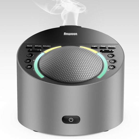 Sound Machine with Aroma Diffuser, Premium Metal Shell White Noise Machine, Soothing Night Light, 50+ Natural Sounds for Sleep, Focus, Relaxation, Perfect System for Adults Kids Baby