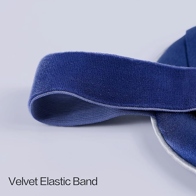 22mm Mulberry Silk Beauty Sleep Mask with Velvet Band & Travel Pouch, Light Blocking, Hair & Skin Friendly, Blue Cherry Blossom Totem Print, Gift Packaging - Bloomnest