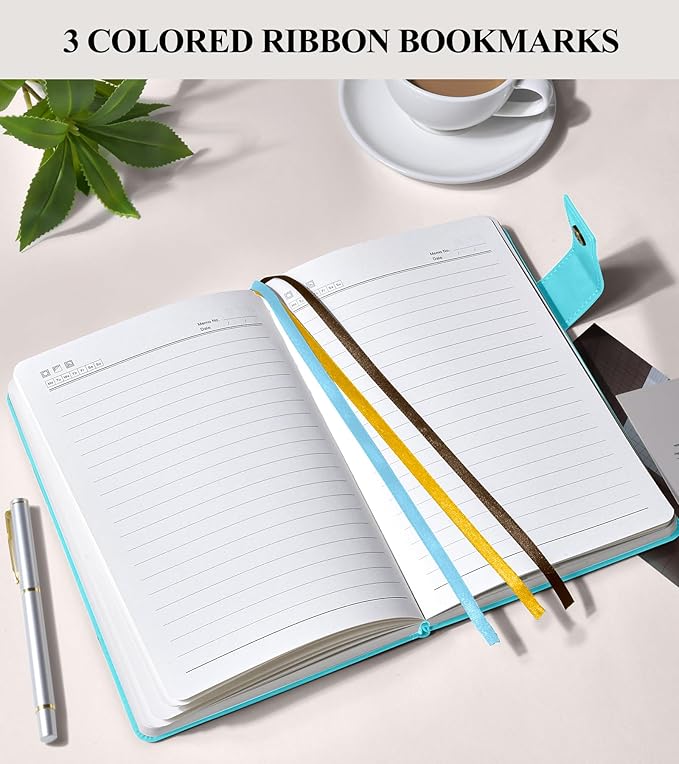 365 Page Thick Lined Journal Notebook for Men Women, A4 Large Leather Journals for Writing, Hardcover Notebooks for Work, School, Note Taking, Business, Travel Diary, College Ruled 8.5" x 11" - Bloomnest