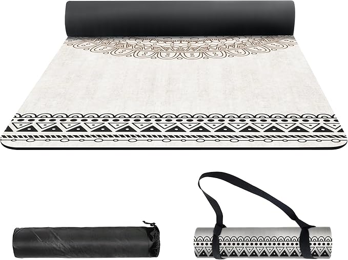 nuveti Yoga Mat Print Extra Thick TPE Non Slip Fitness Exercise Mat with Carrying Bag,72"x24" Extra Thick 6MM Exercise & Workout Mat for Yoga, Pilates Fitness and Floor Exercises - Bloomnest