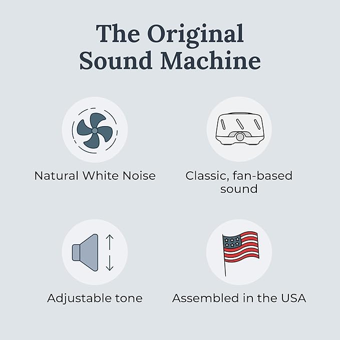 Yogasleep Dohm UNO White Noise Sound Machine (White) with Real Fan Inside for Non-Looping White Noise, for Travel, Office Privacy, Meditation, Sleep Aid for Adults & Baby, Registry Gift - Bloomnest