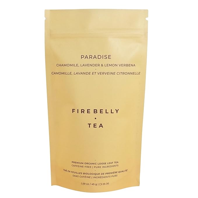 Firebelly Tea Paradise, Organic Chamomile, Lemon Verbena & Lavender Tea, Loose Leaf Herbal Blend, Caffeine Free, Relaxing Calming Tea for Evening & Sleep Support, 1.59oz - Bloomnest