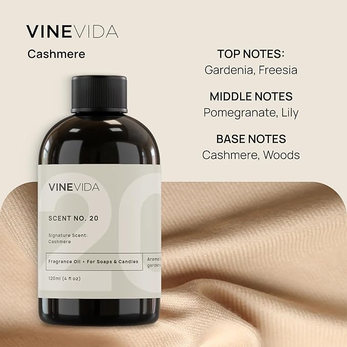 VINEVIDA [16 Fl Oz] Cashmere Fragrance Oil for Cold Air Diffusers, Essential Oils for Diffuser Oil Refill & Air Freshener Room Spray - Bloomnest