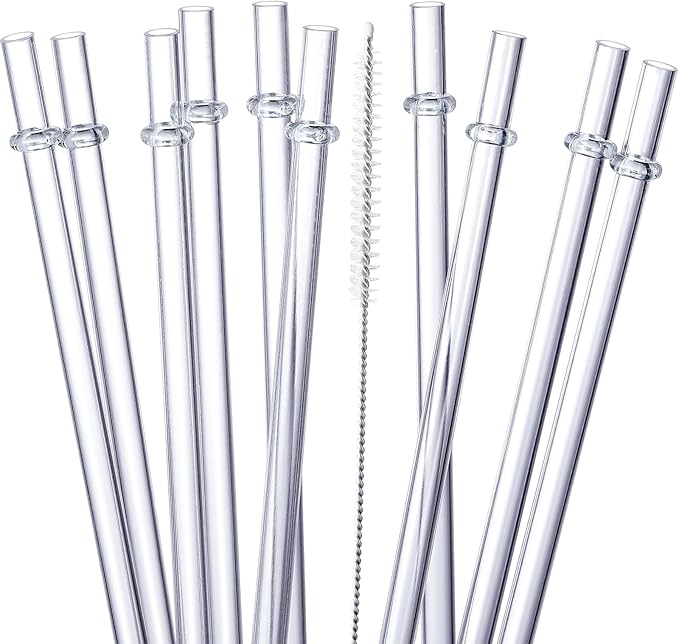 24 Pack, HIGHLY Transparent Reusable Plastic Straws with 4 Cleaning Brushes, 10.5 in Long Drinking Straws, Clear Replacement Straw for 16 24 30 32 OZ Tumblers, Cups, Jars, YETI, Starbucks - BPA FREE VITEVER